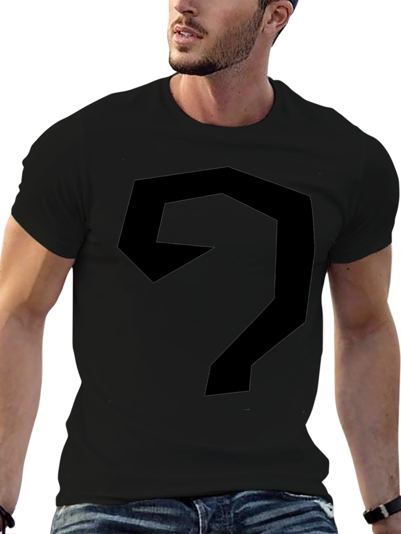 Abstract Geometric Black Tee Shirt