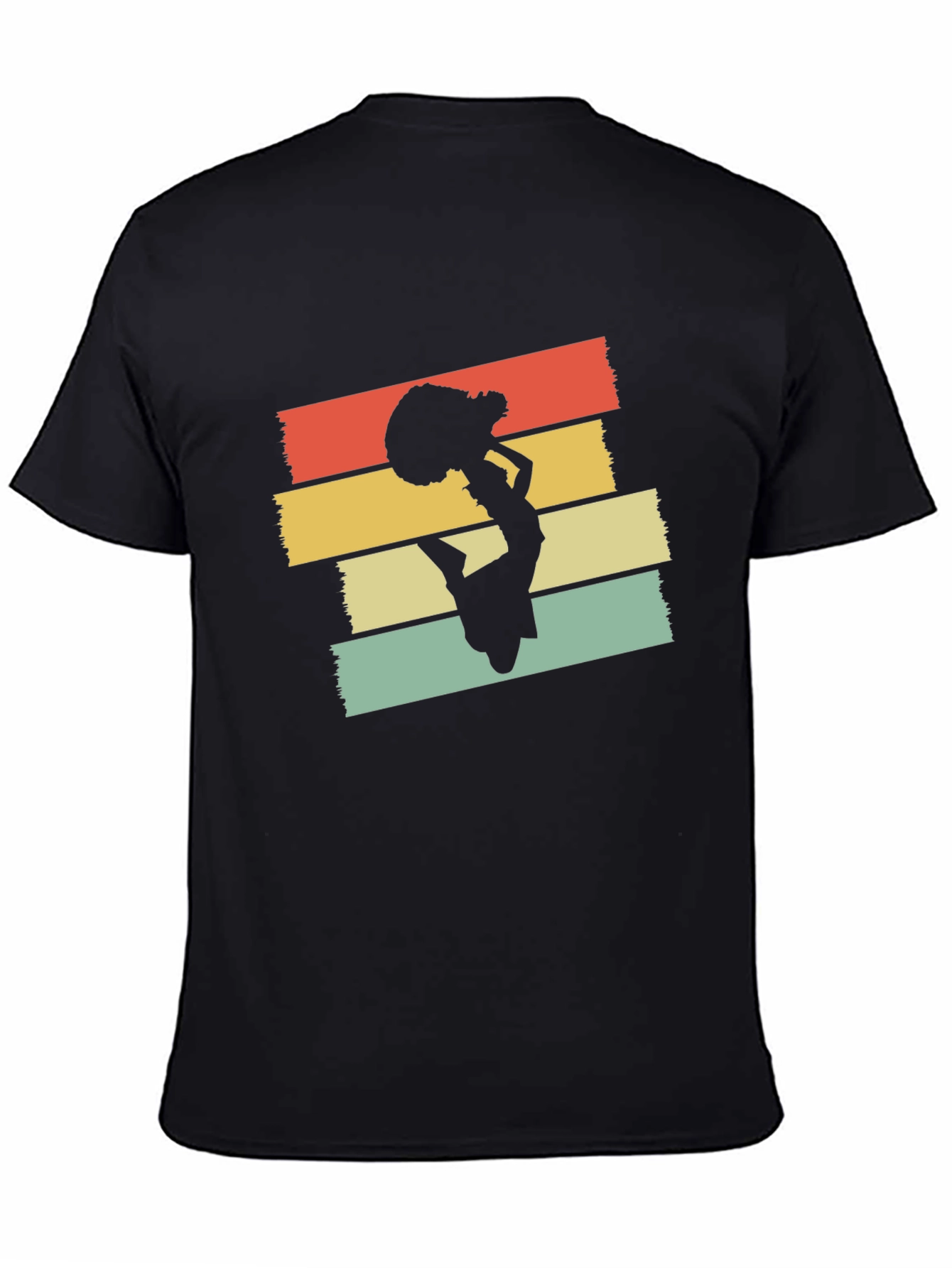 Retro Cheerleader Graphic T-Shirt - Black