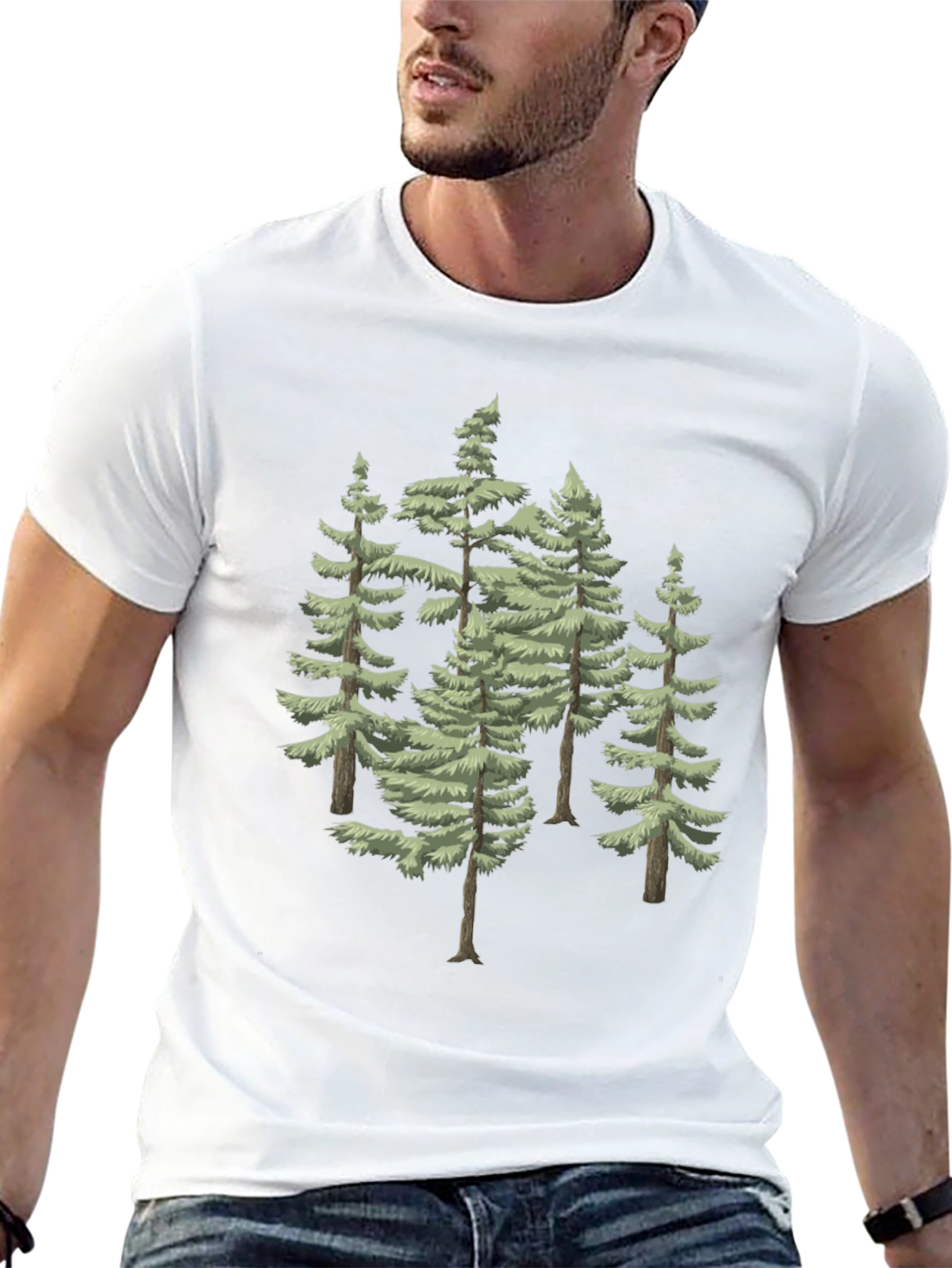 Evergreen Trees Graphic Tee - Mens Black T-Shirt