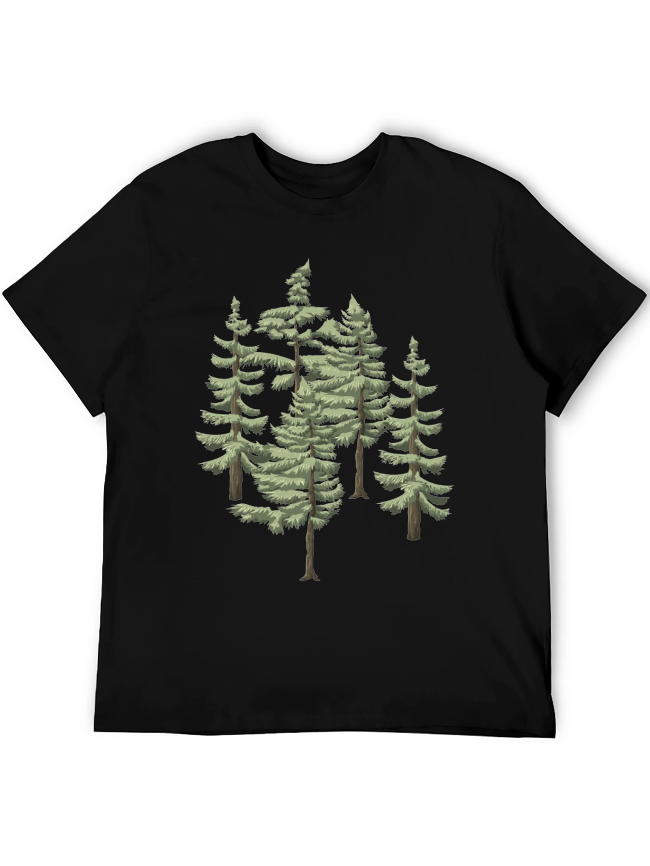 Evergreen Trees Graphic Tee - Mens Black T-Shirt