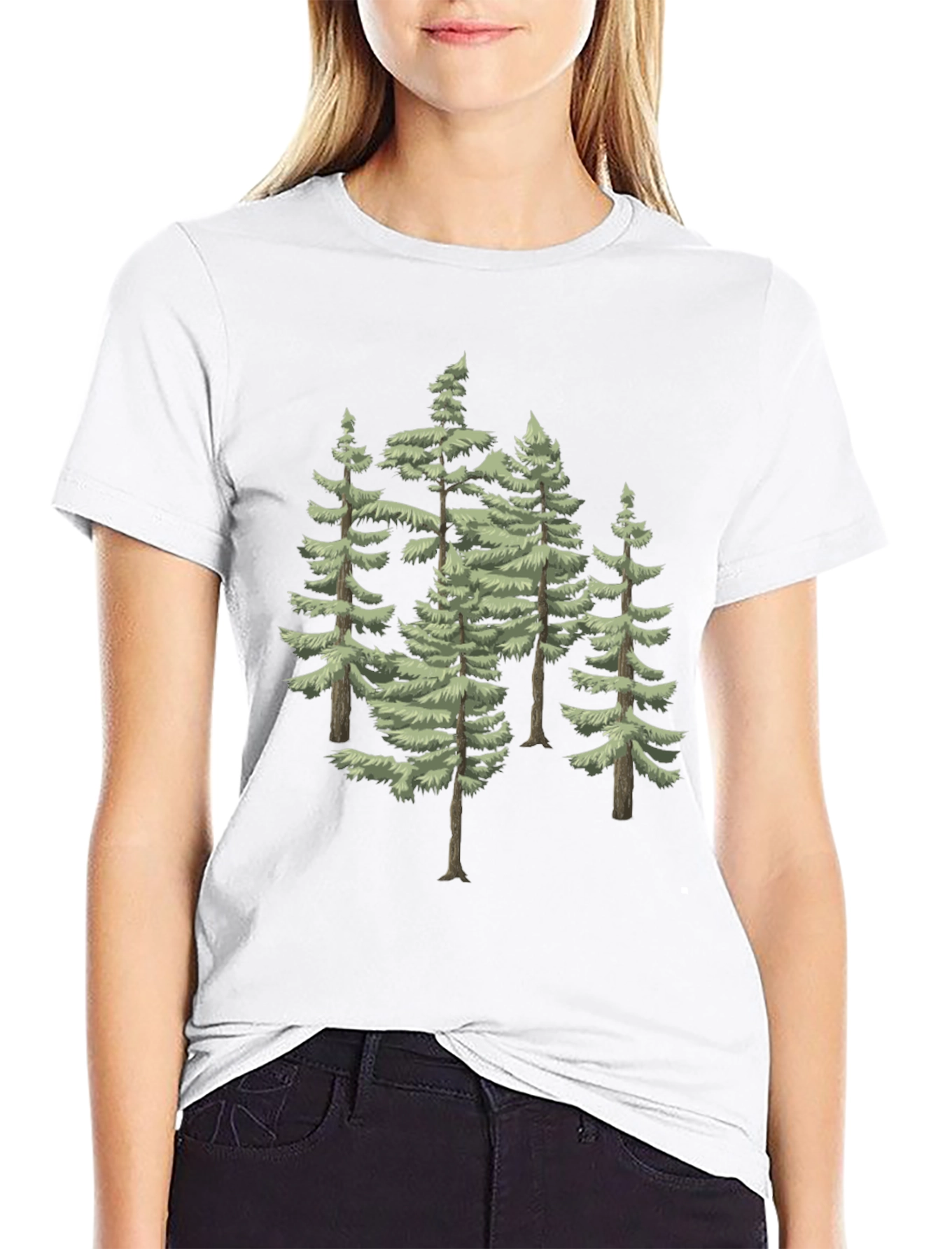 Evergreen Trees Graphic Tee - Mens Black T-Shirt