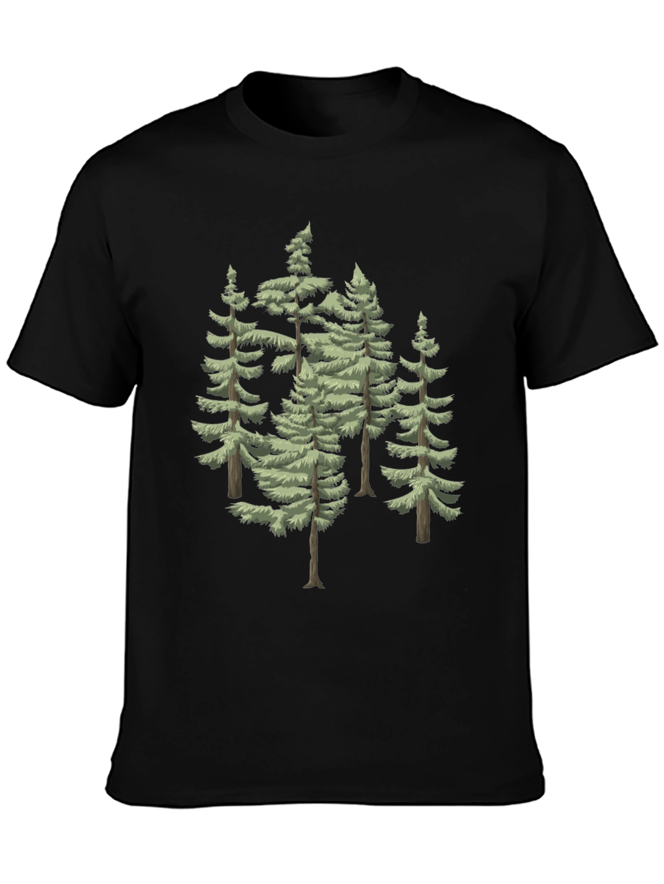 Evergreen Trees Graphic Tee - Mens Black T-Shirt