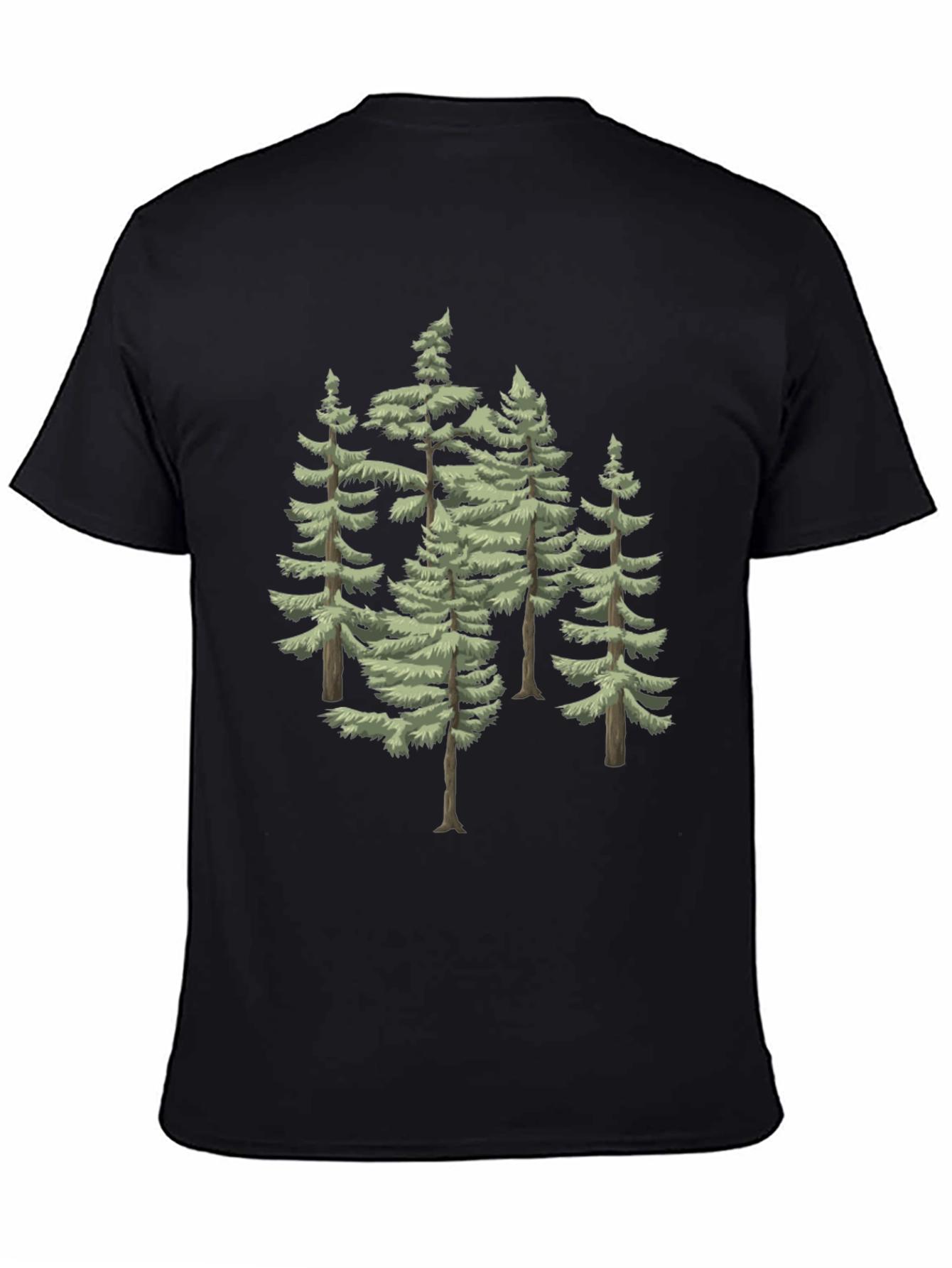 Evergreen Trees Graphic Tee - Mens Black T-Shirt
