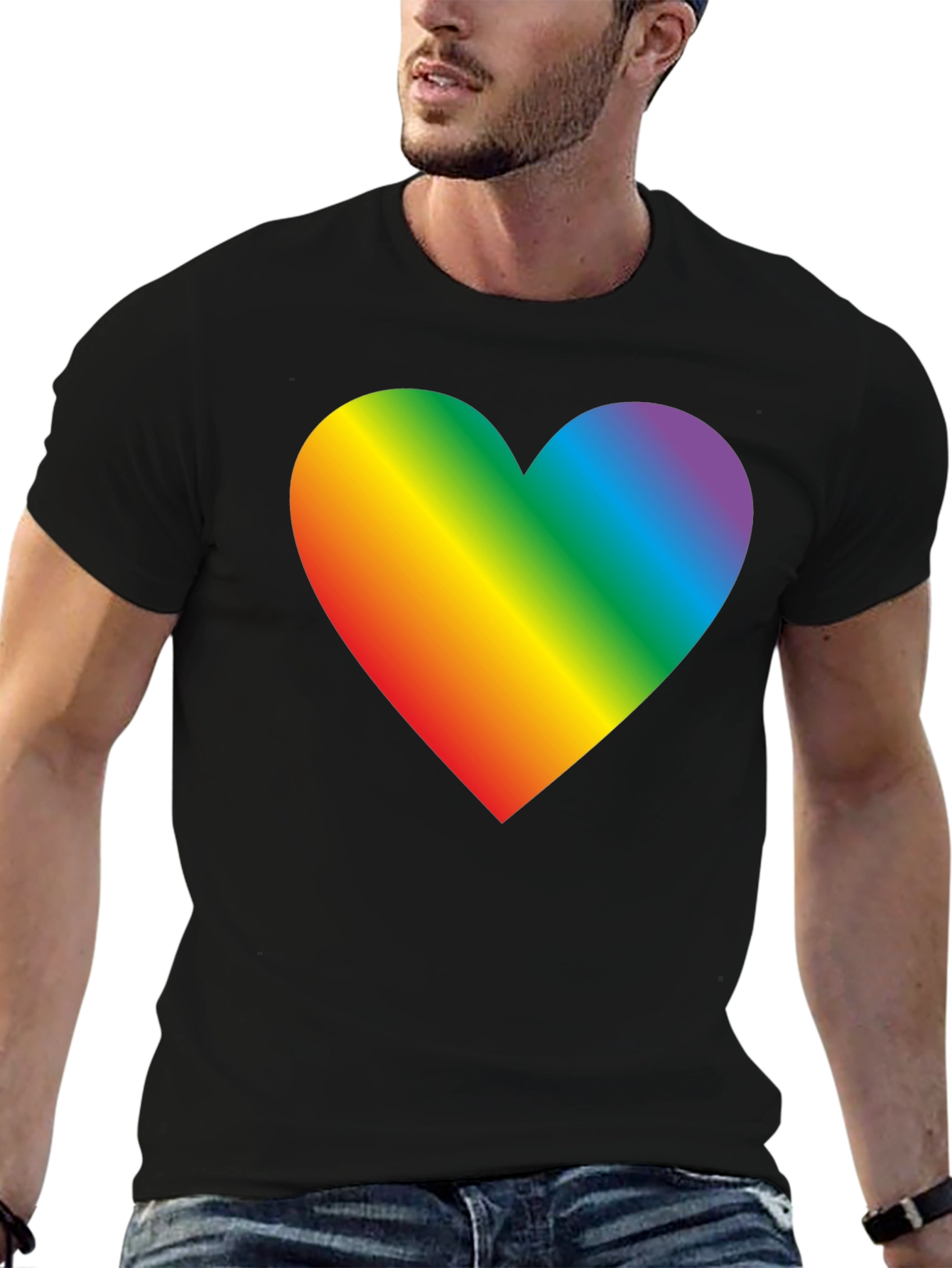 Rainbow Heart Graphic Tee - Pride & Love