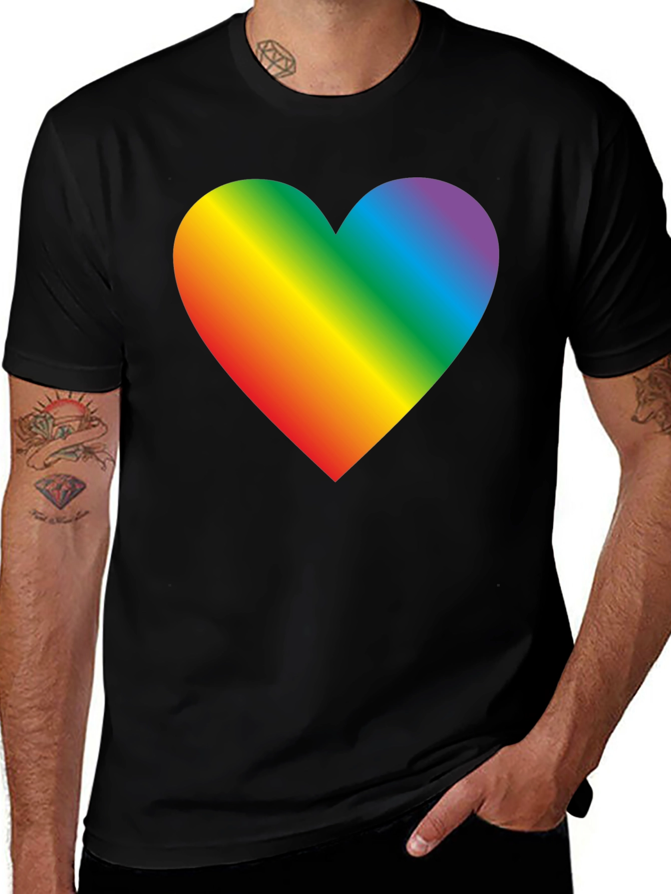 Rainbow Heart Graphic Tee - Pride & Love