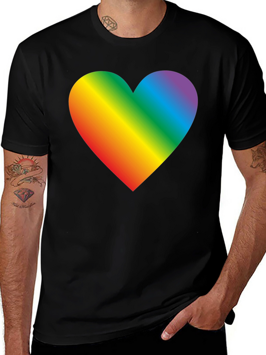 Rainbow Heart Graphic Tee - Pride & Love