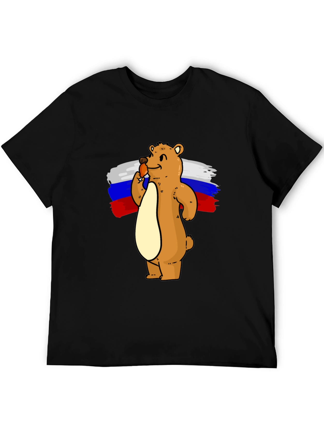 Bear with Ice Cream Russian Flag T-Shirt