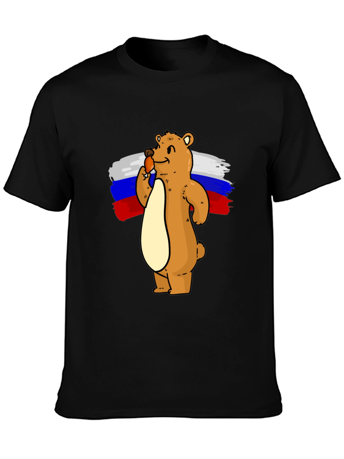 Bear with Ice Cream Russian Flag T-Shirt