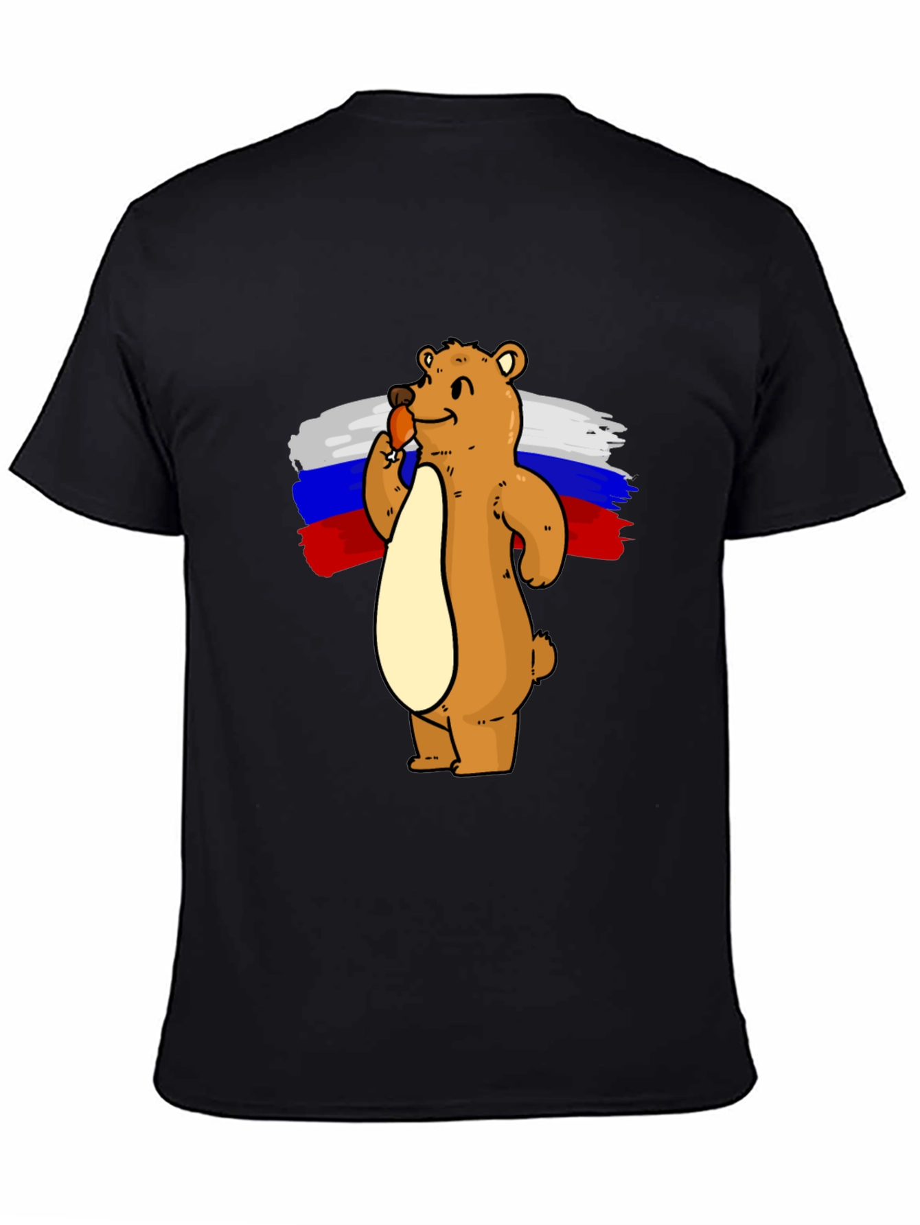 Bear with Ice Cream Russian Flag T-Shirt