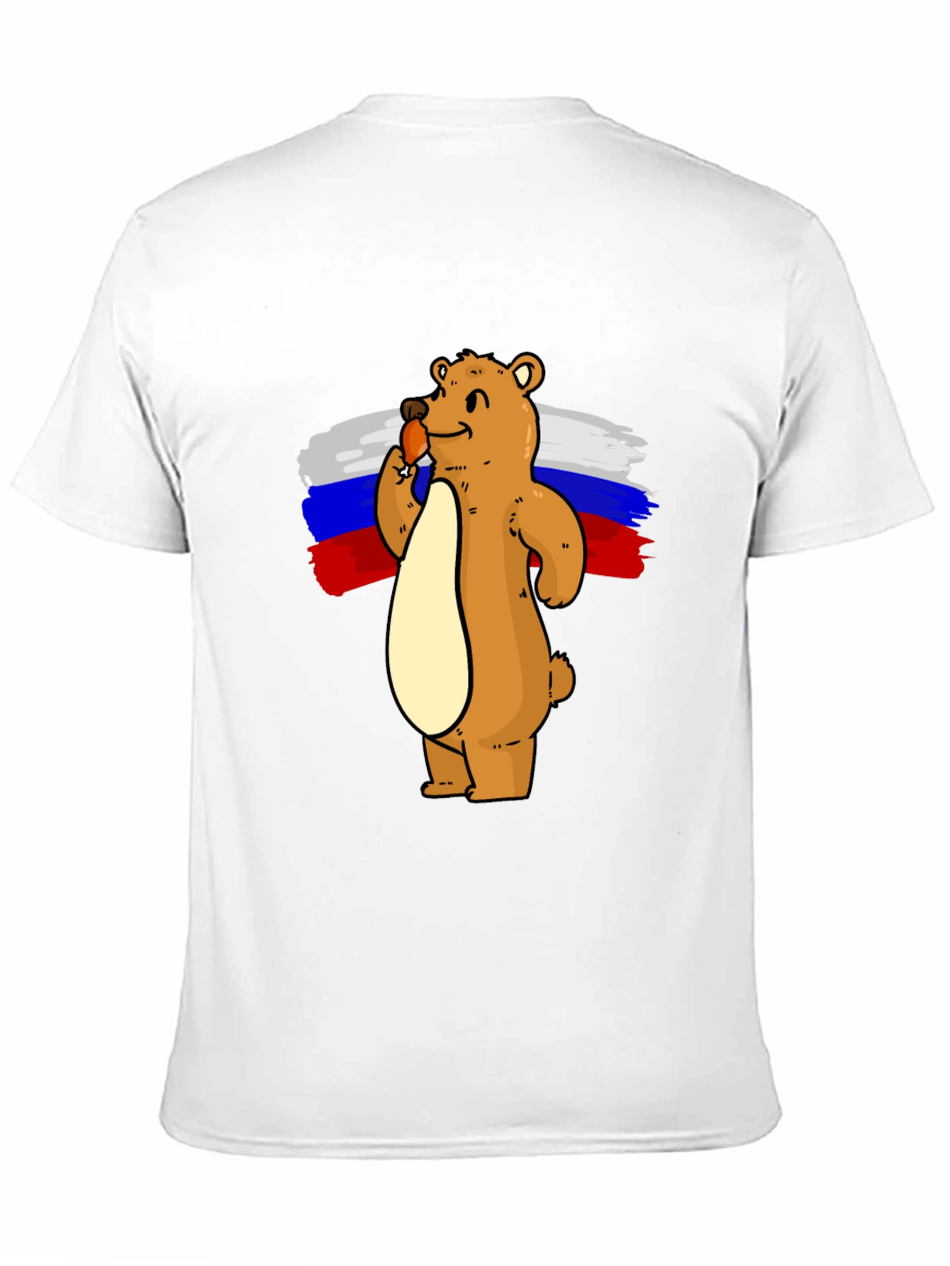 Bear with Ice Cream Russian Flag T-Shirt