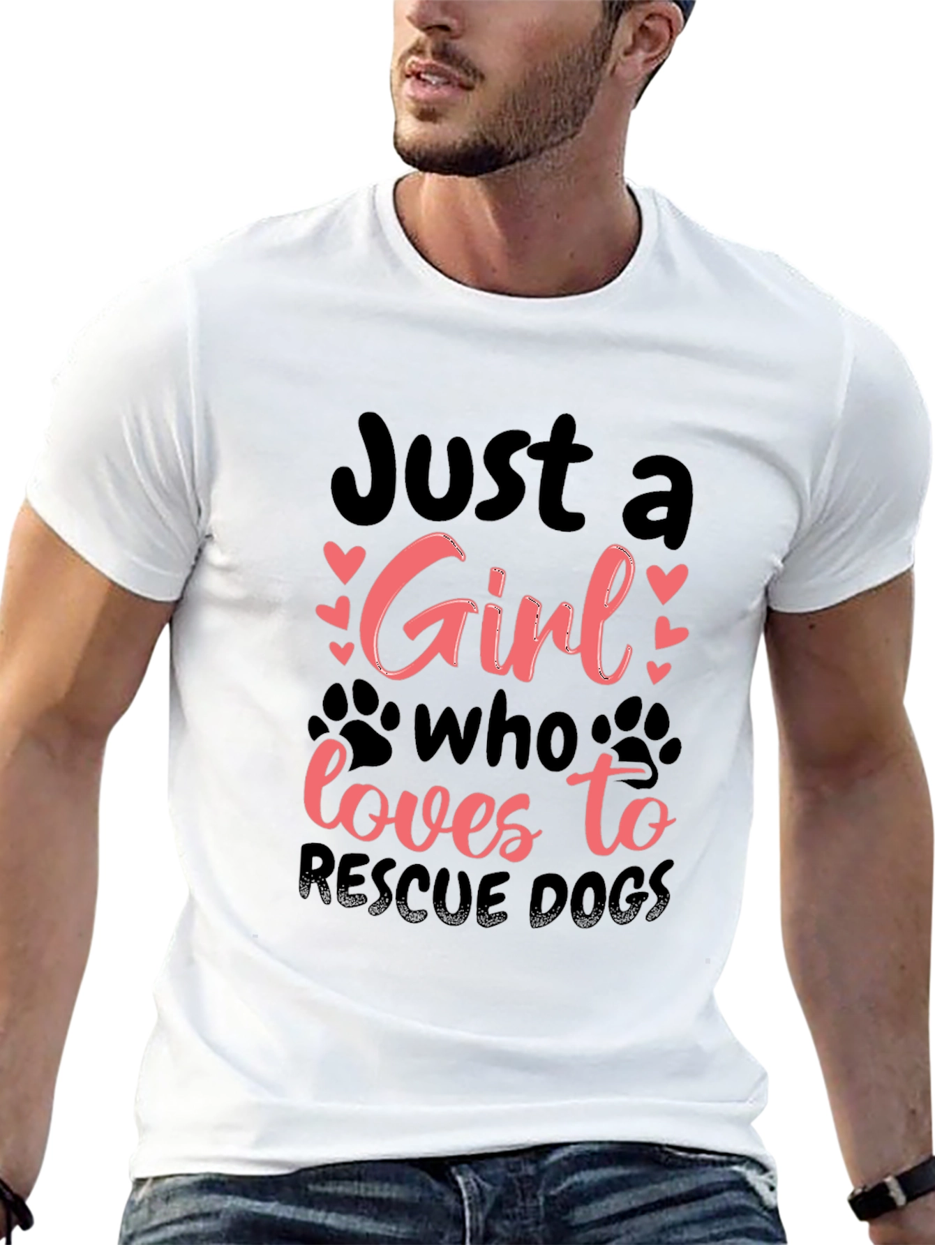 Just a Girl Who Loves to Rescue Dogs T-Shirt