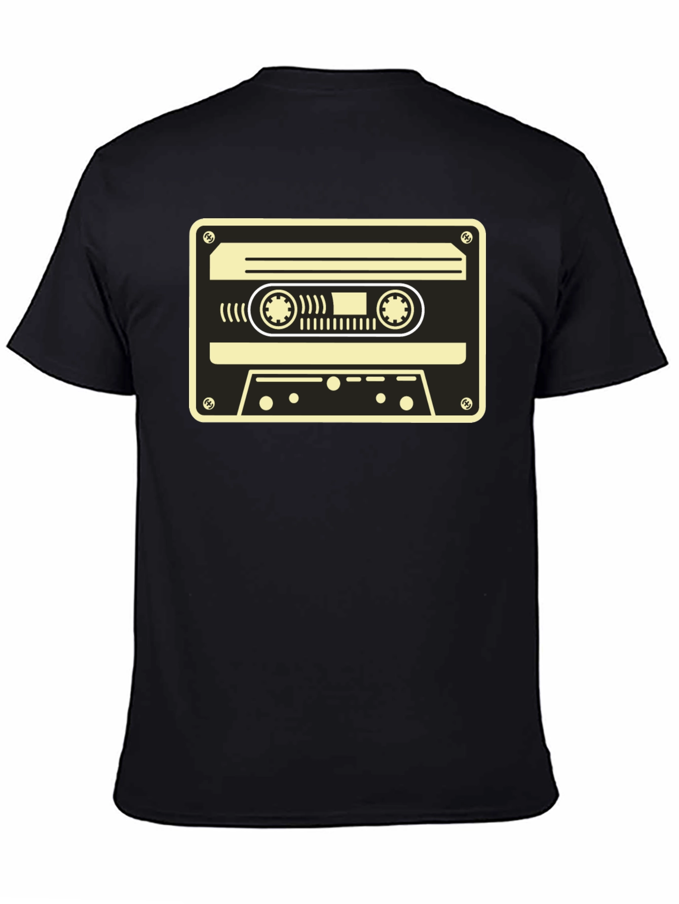 Retro Cassette Tape Graphic T-Shirt - Black