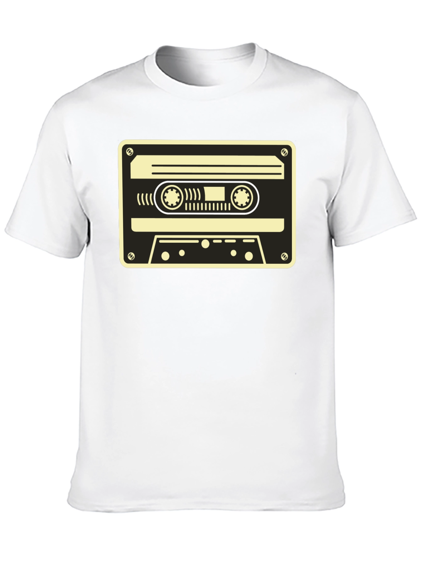 Retro Cassette Tape Graphic T-Shirt - Black