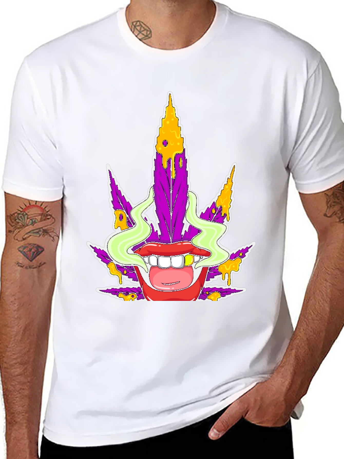 Funky Marijuana Leaf Graphic T-Shirt - Unisex