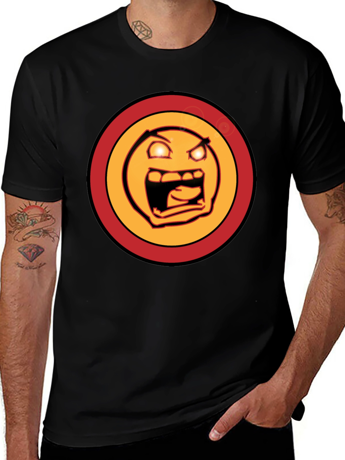 Rage Face Graphic Tee - Mens Black T-Shirt