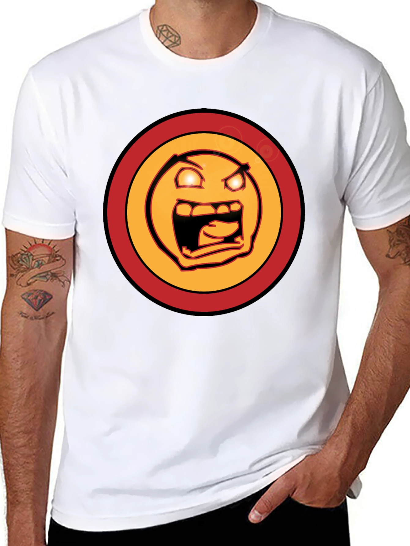 Rage Face Graphic Tee - Mens Black T-Shirt
