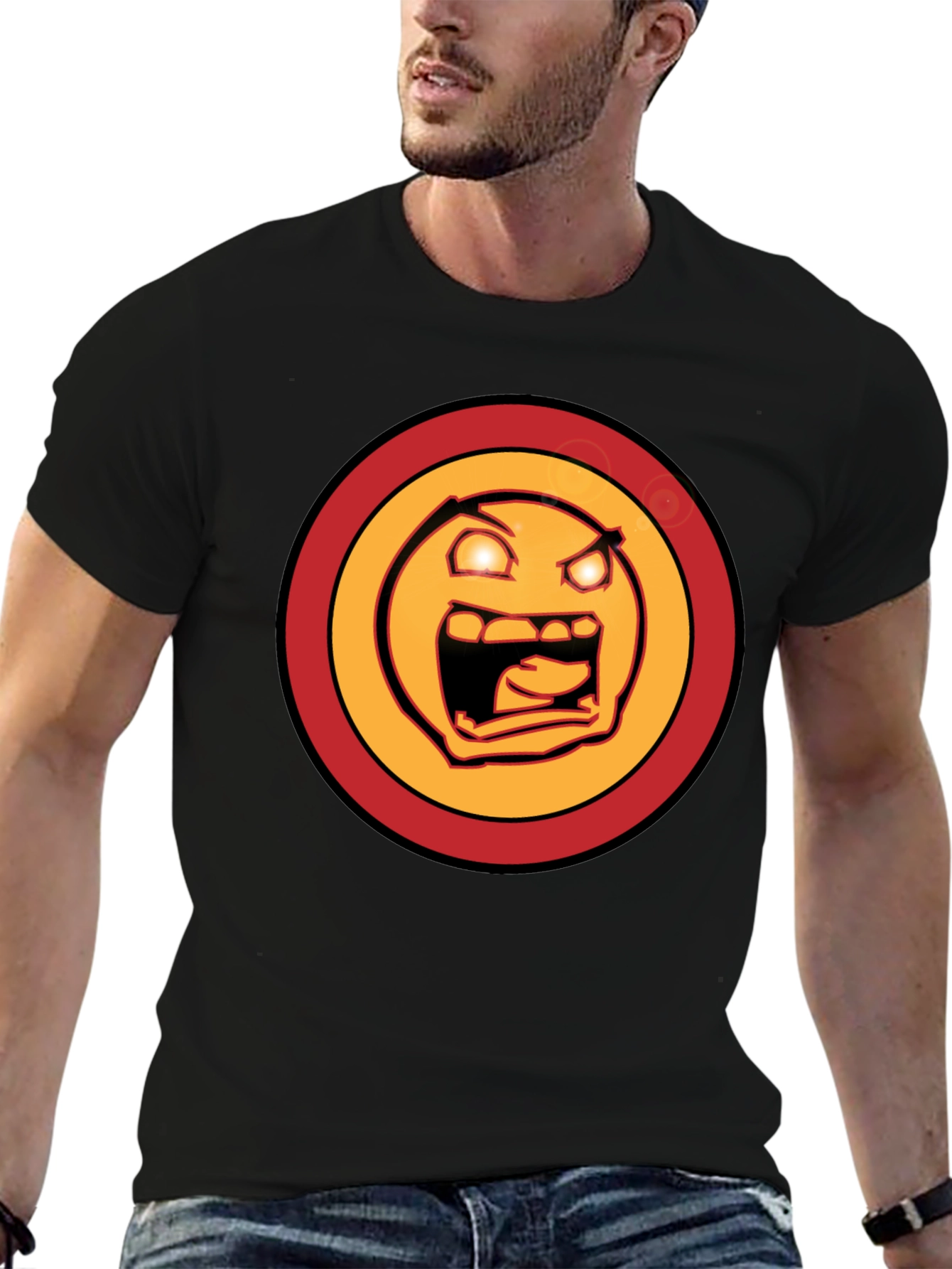 Rage Face Graphic Tee - Mens Black T-Shirt
