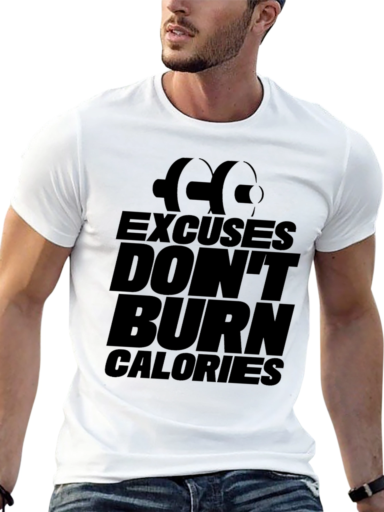 Excuses Dont Burn Calories Mens Black T-Shirt
