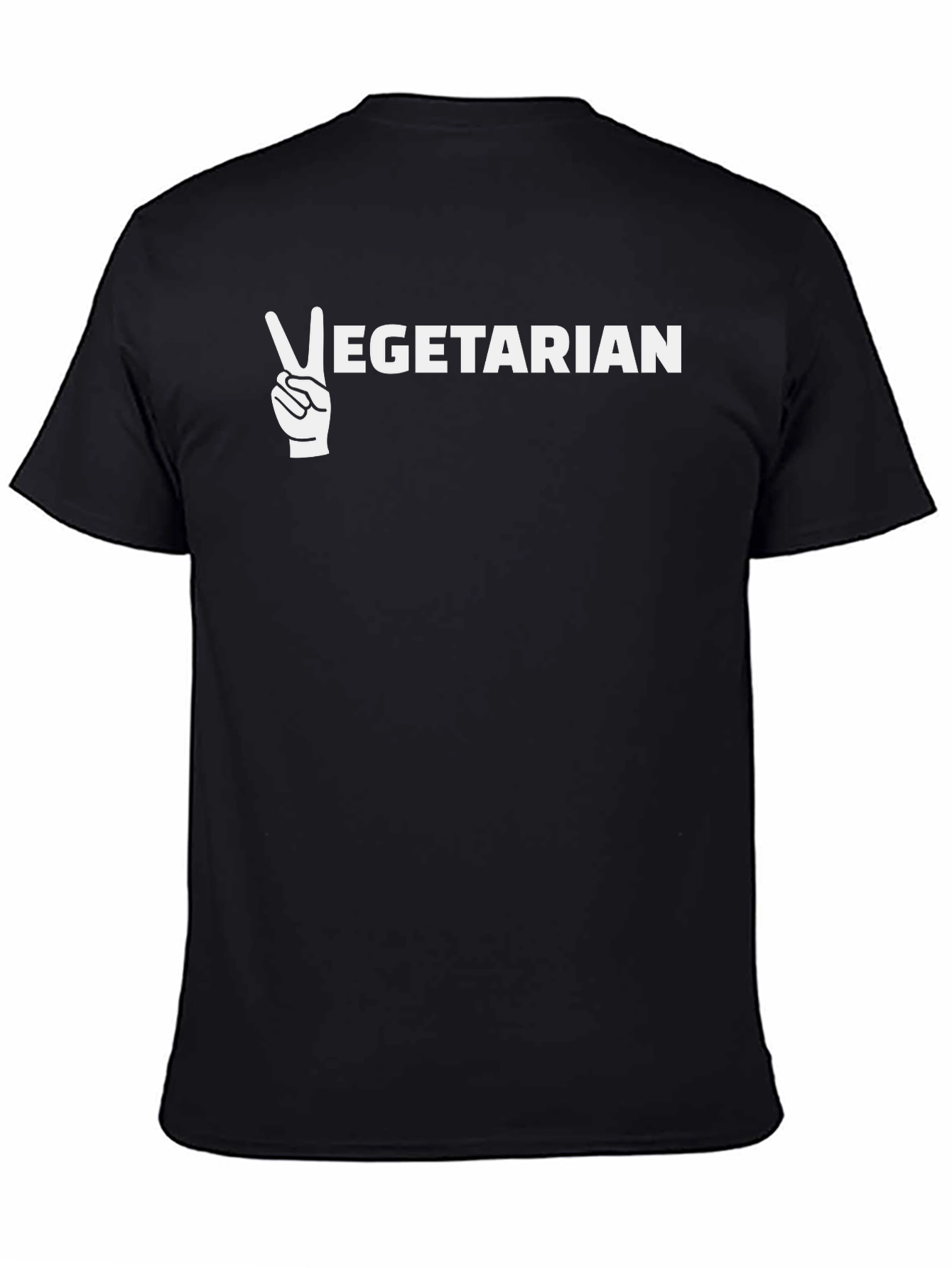 Vegetarian Peace Sign Graphic Tee - Unisex Black T-Shirt