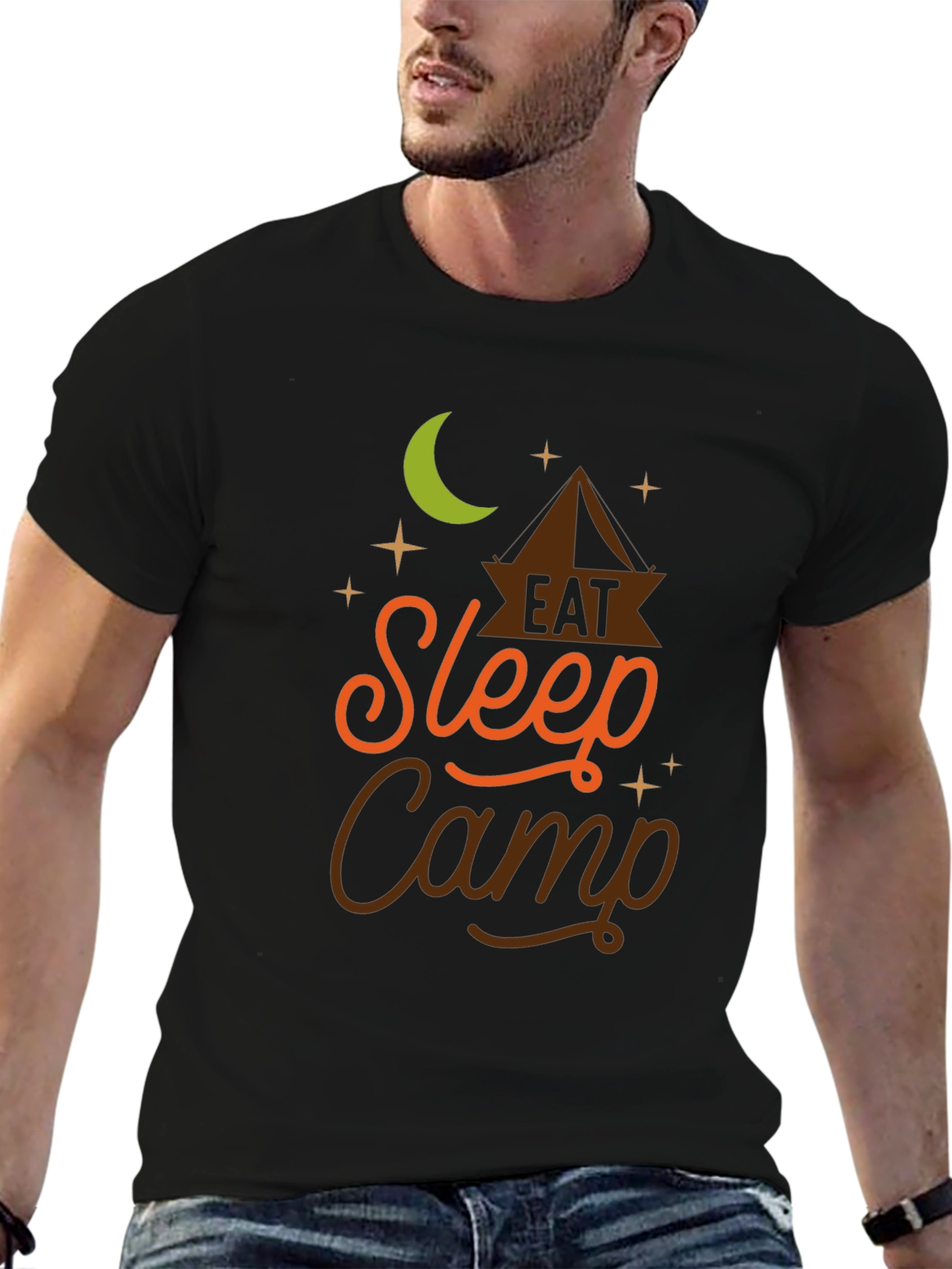 Eat Sleep Camp Graphic T-Shirt - Adventure Ready!
