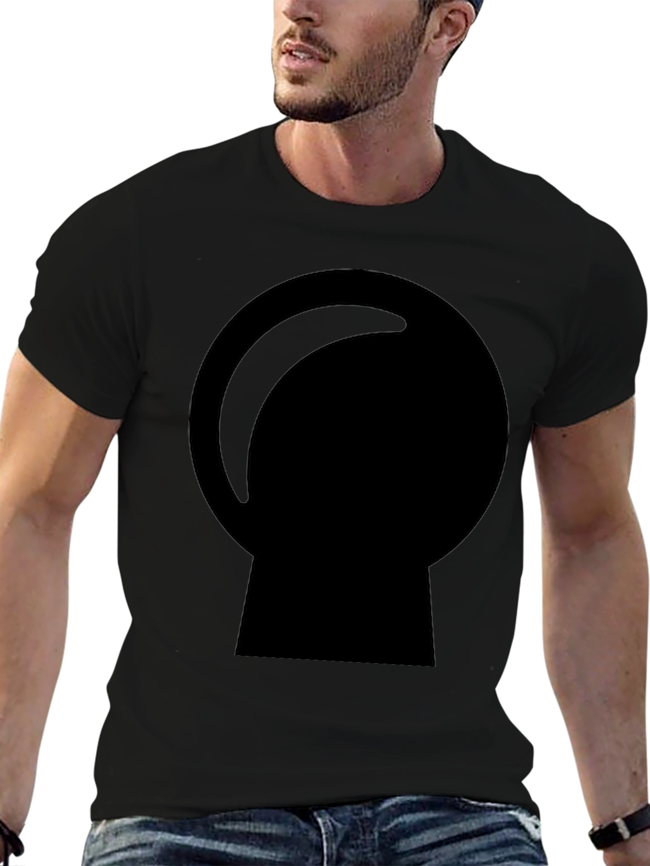 Mens Black Graphic Tee - Crystal Ball