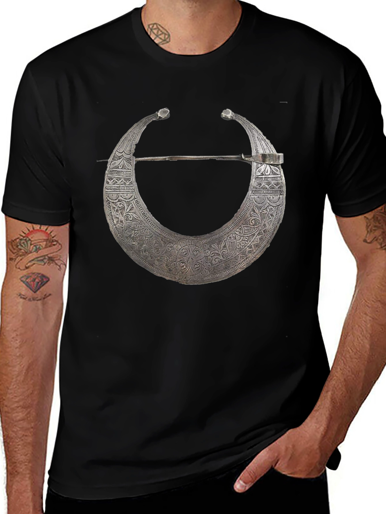 Silver Torc T-Shirt - Celtic Knot Design