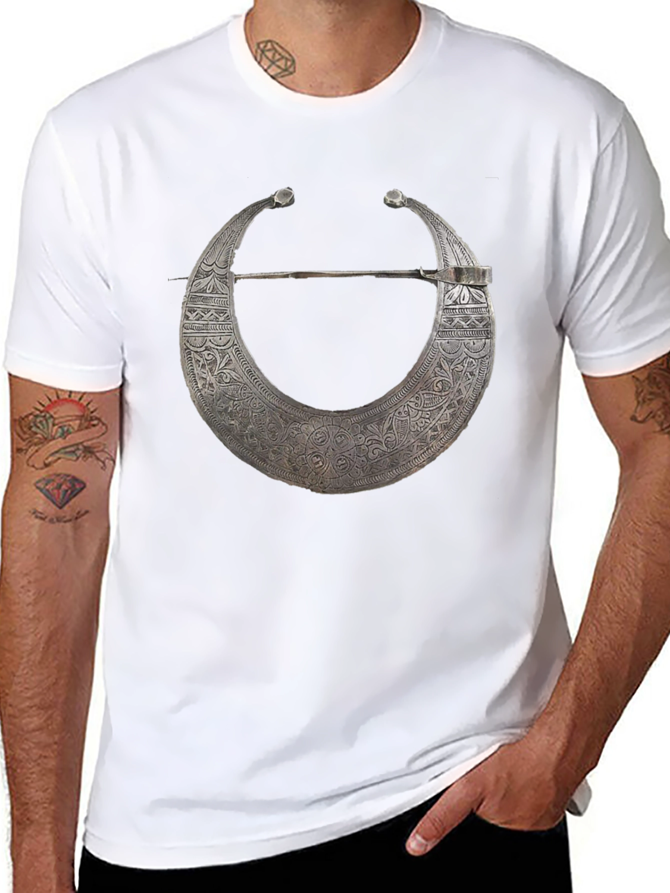Silver Torc T-Shirt - Celtic Knot Design