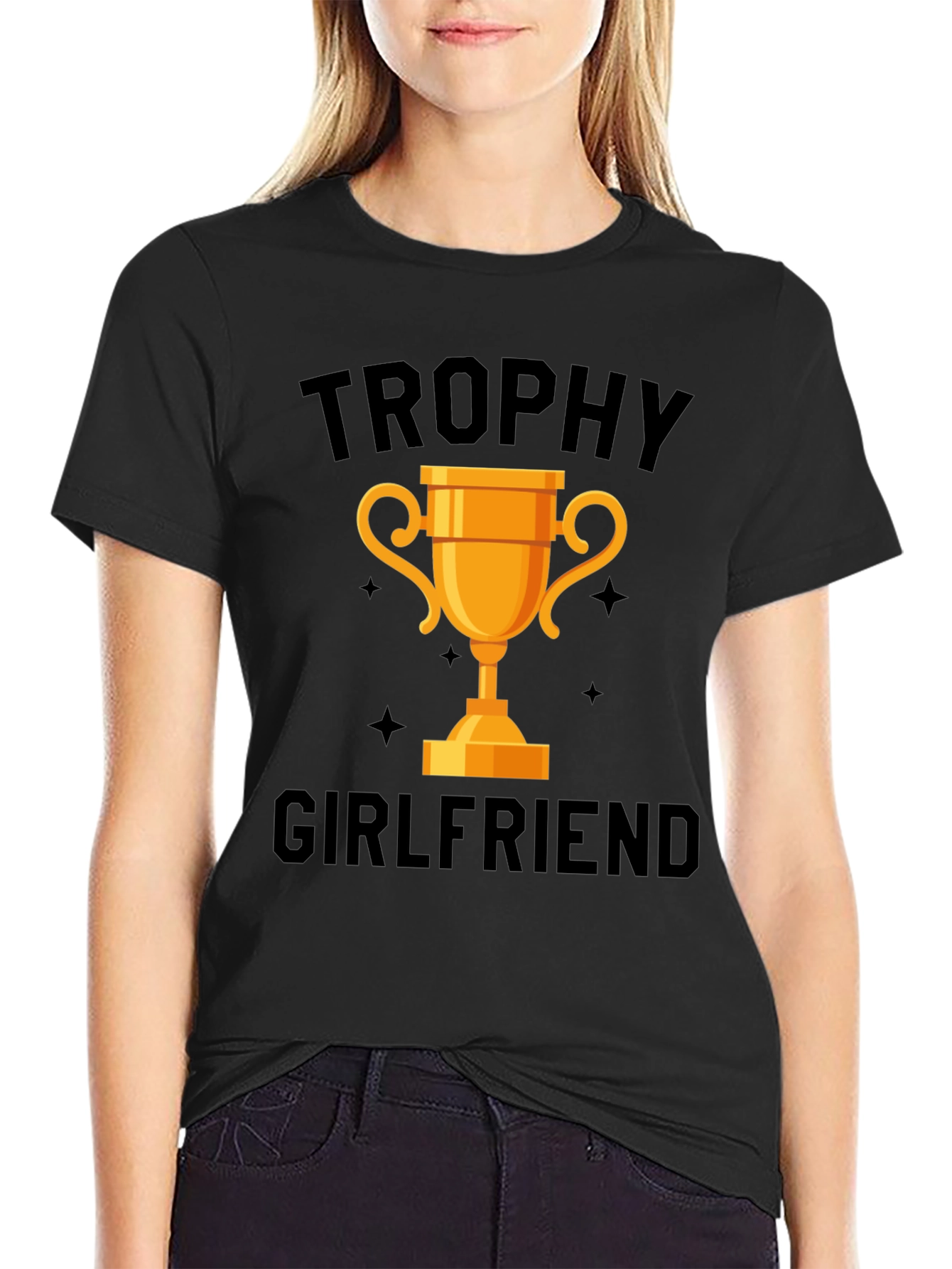 Trophy Girlfriend Graphic Tee - Black Cotton Shirt