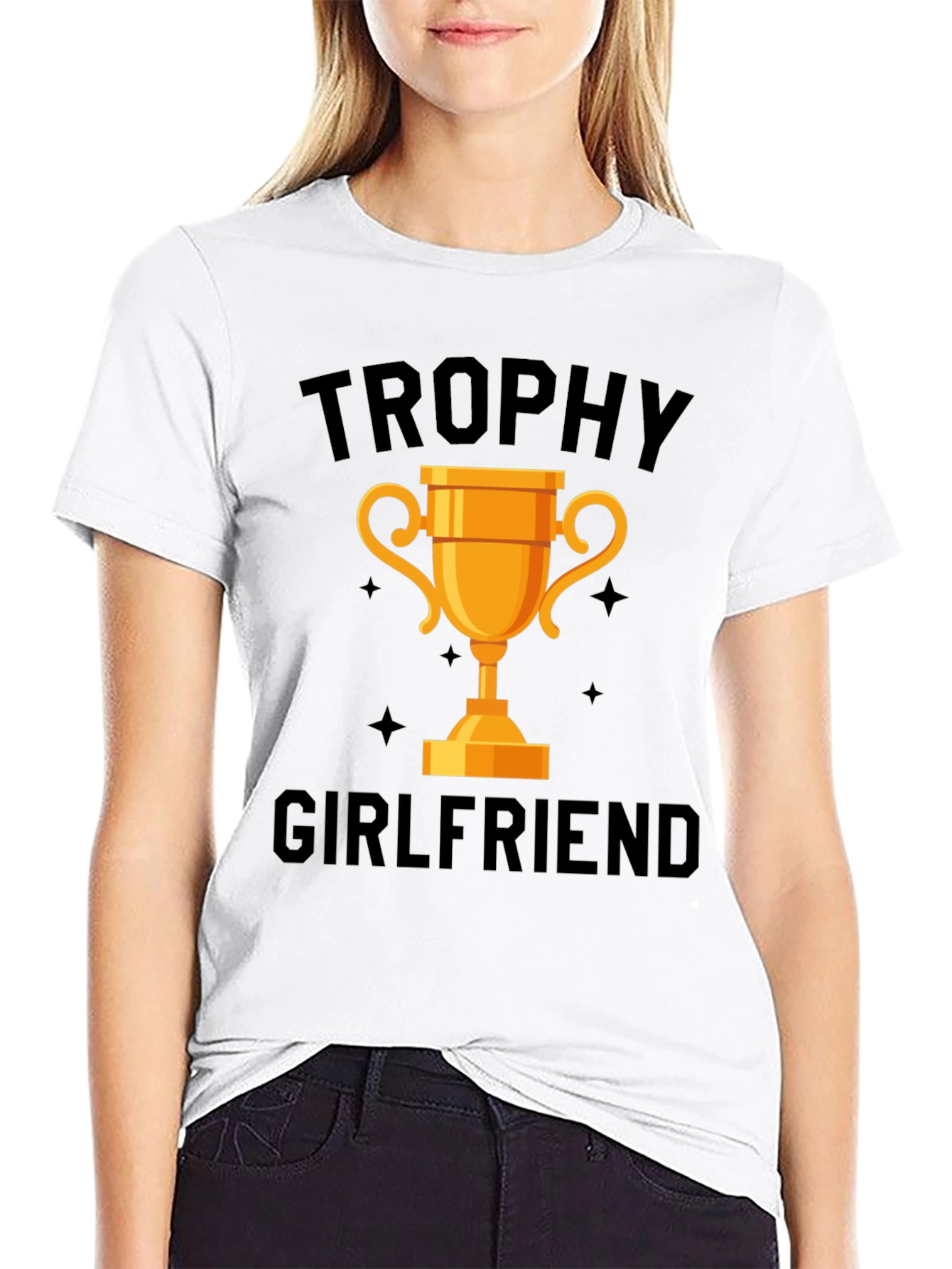 Trophy Girlfriend Graphic Tee - Black Cotton Shirt