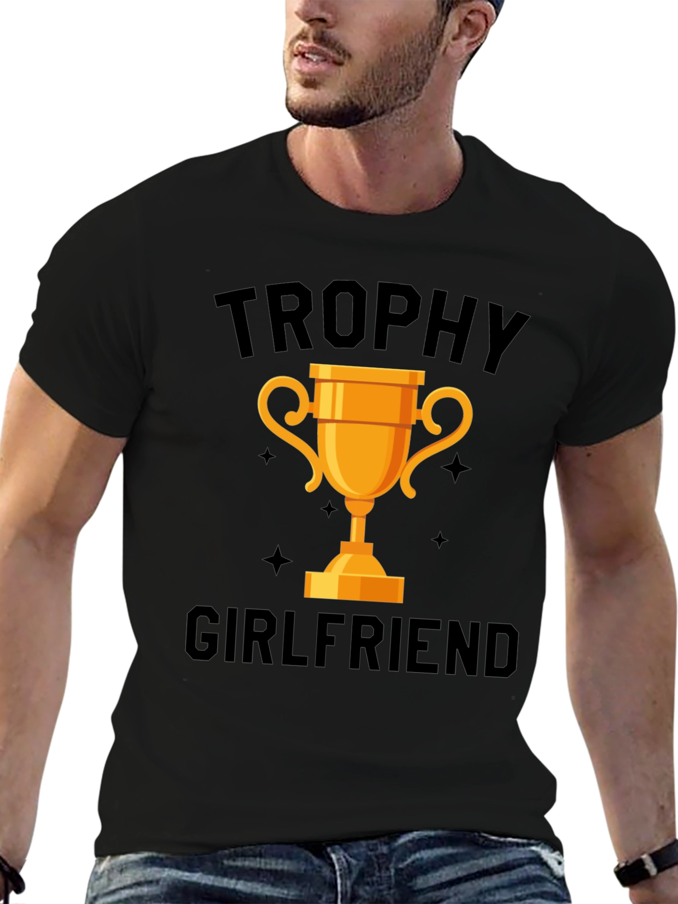 Trophy Girlfriend Graphic Tee - Black Cotton Shirt