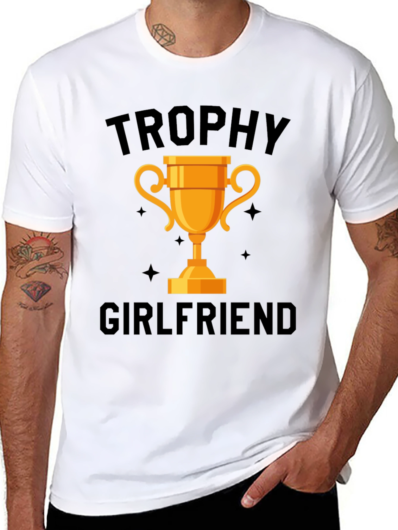 Trophy Girlfriend Graphic Tee - Black Cotton Shirt