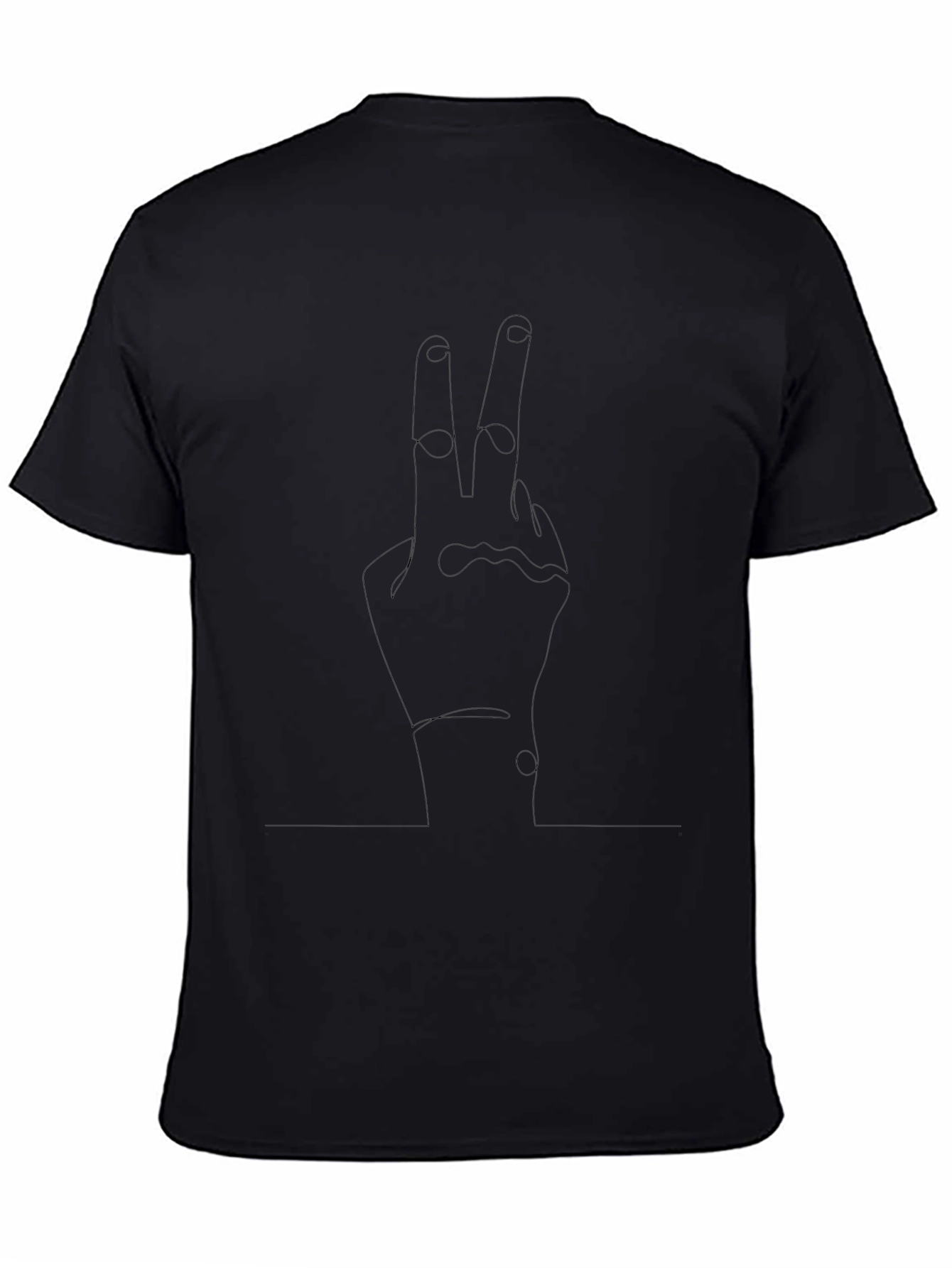Minimalist Peace Sign Graphic Tee - Black