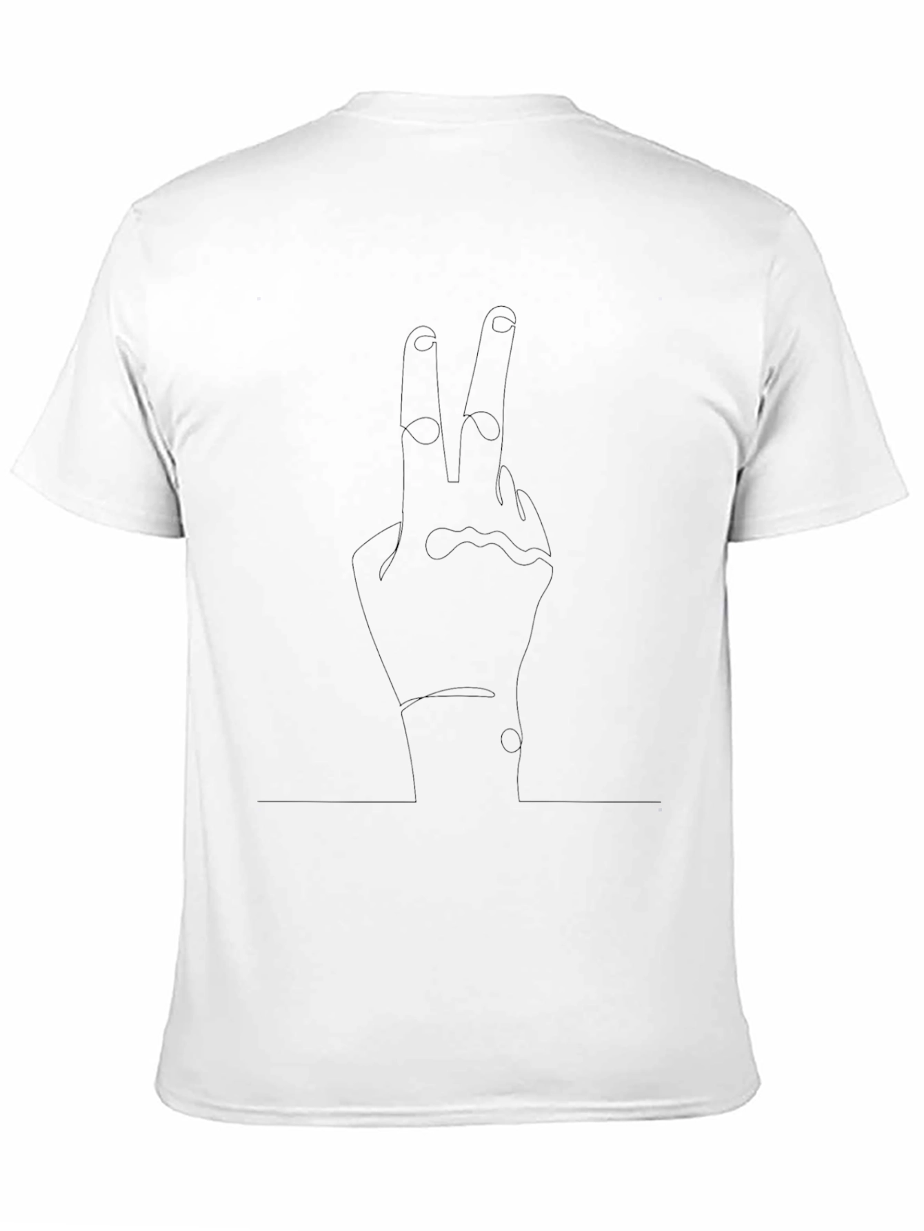 Minimalist Peace Sign Graphic Tee - Black