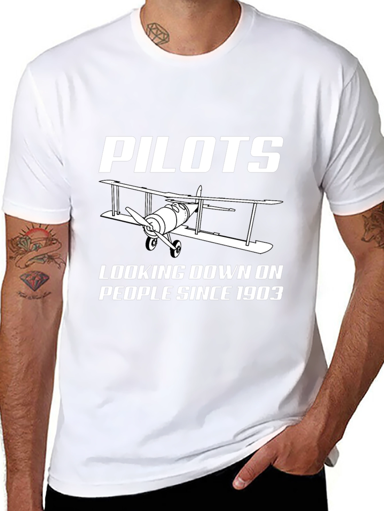 Pilots Looking Down Since 1903 Black T-Shirt