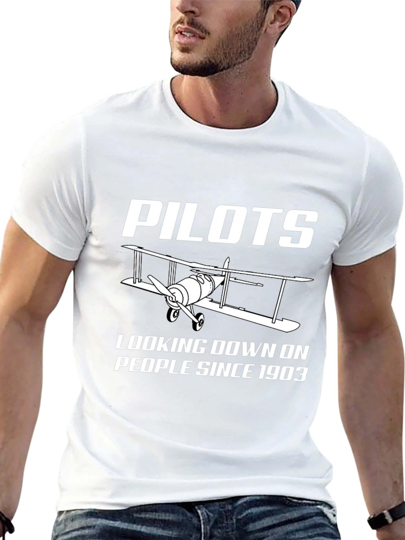 Pilots Looking Down Since 1903 Black T-Shirt