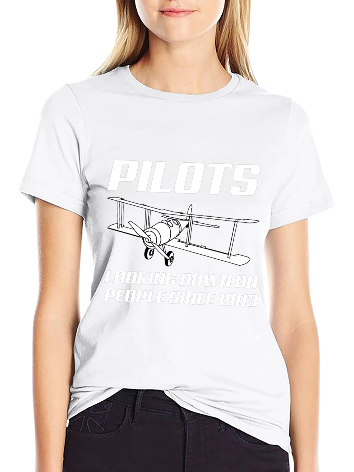 Pilots Looking Down Since 1903 Black T-Shirt