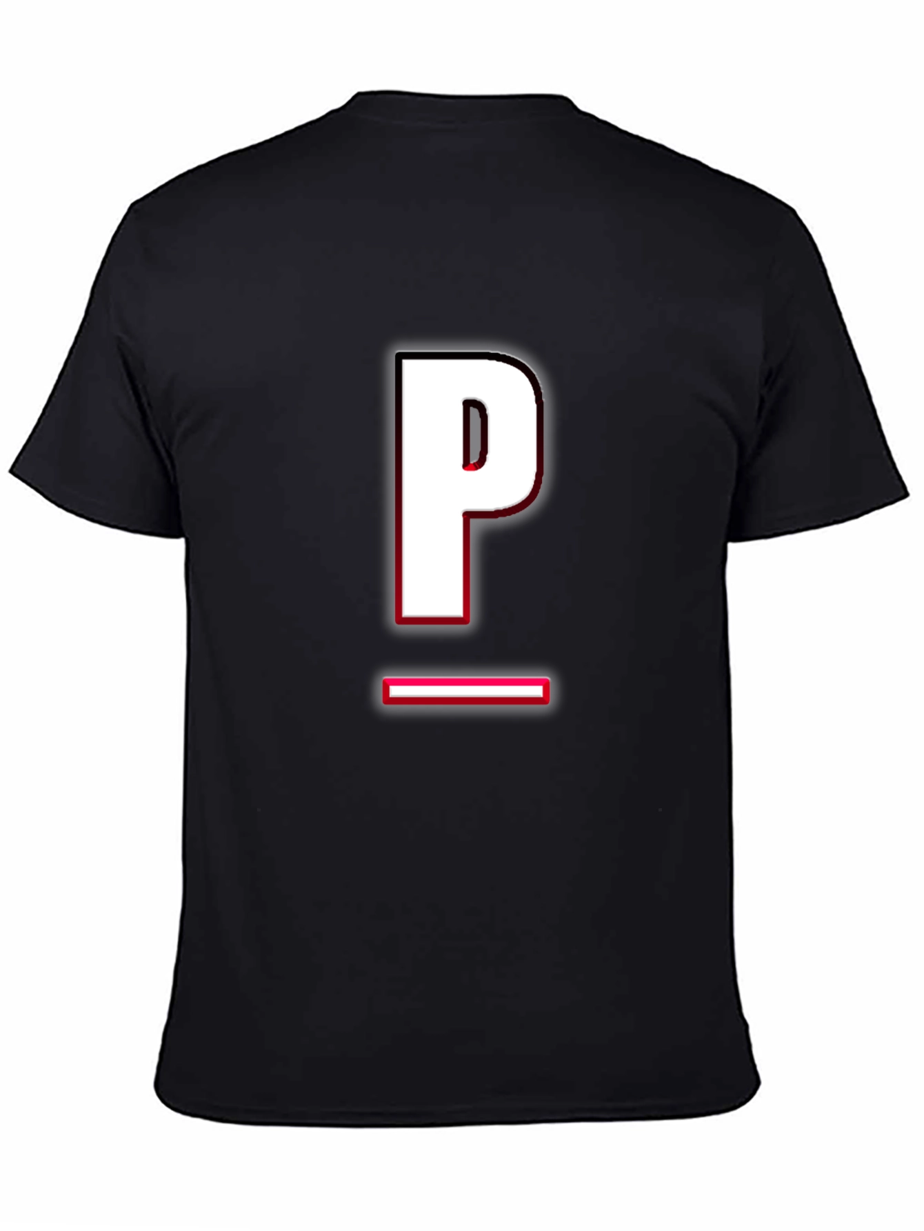 Modern Black T-Shirt with Letter P Design
