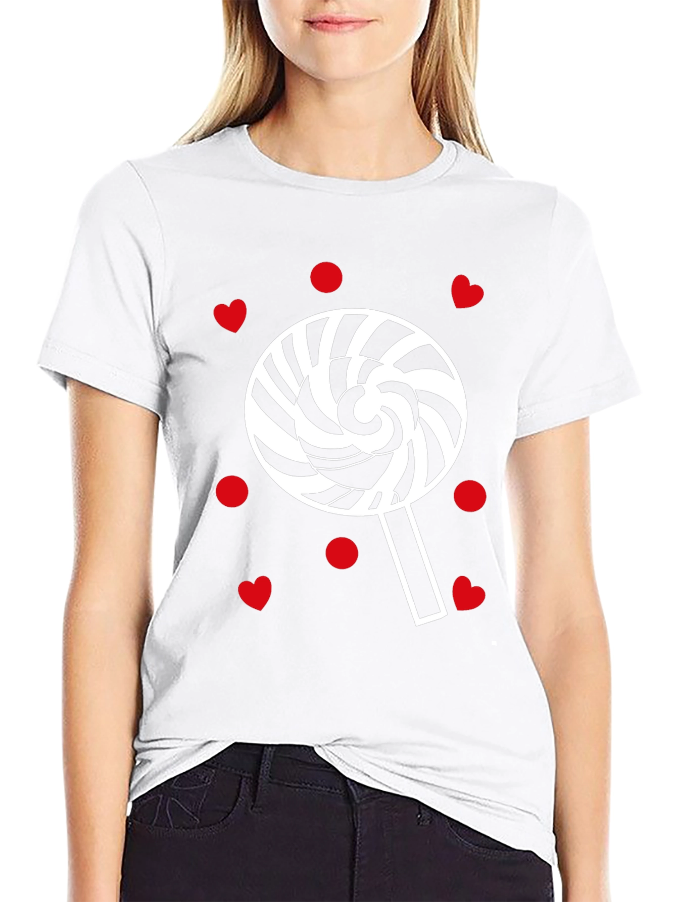 Sweet Swirl Lollipop Heart Print Tee