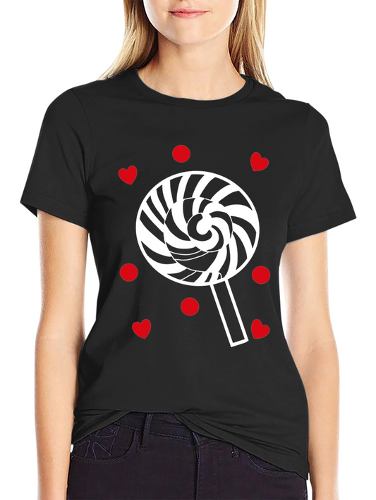 Sweet Swirl Lollipop Heart Print Tee