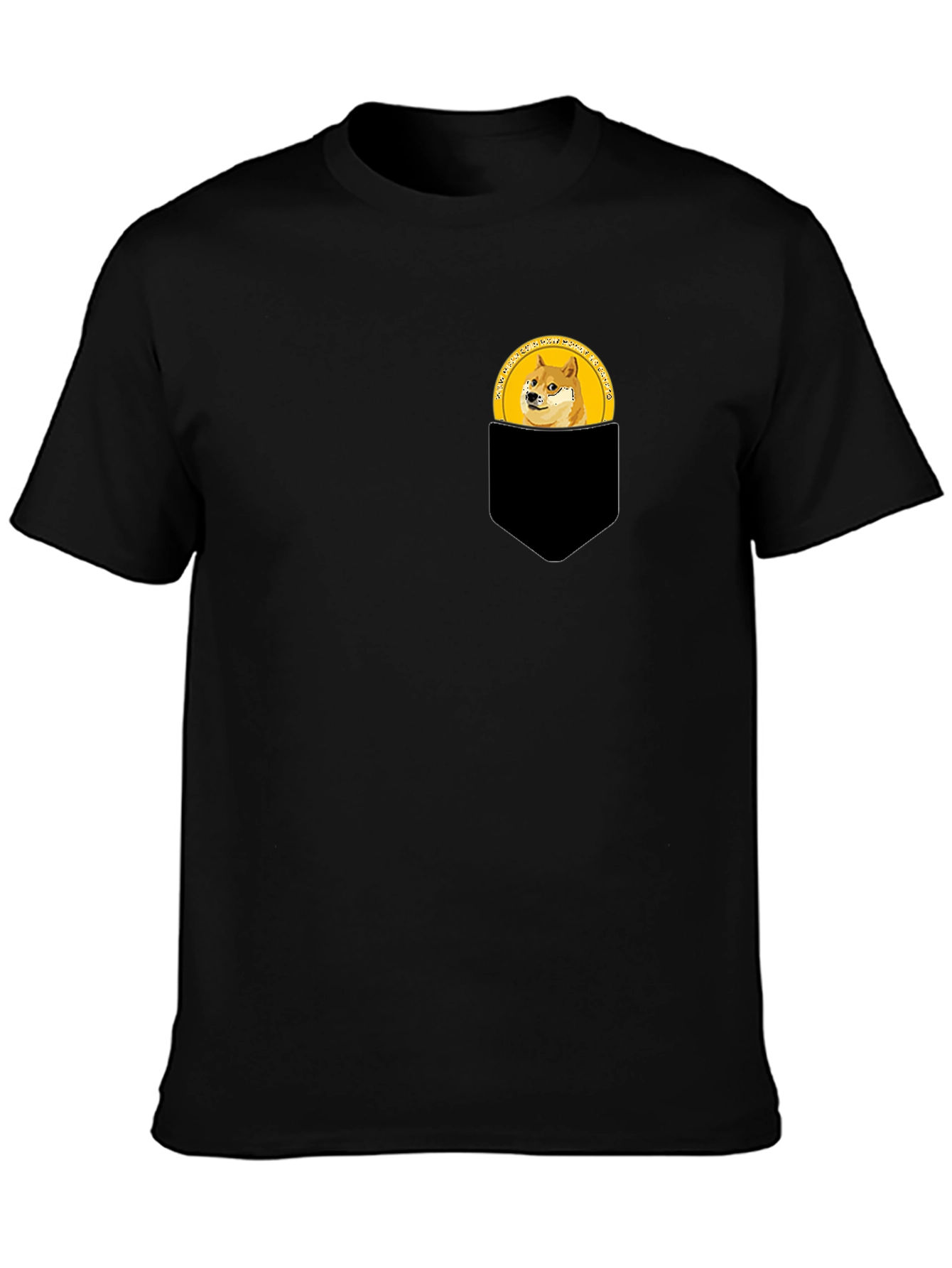 Doge Coin Pocket Tee - Black