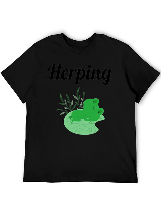 Herping Frog T-Shirt - Black Cotton Tee