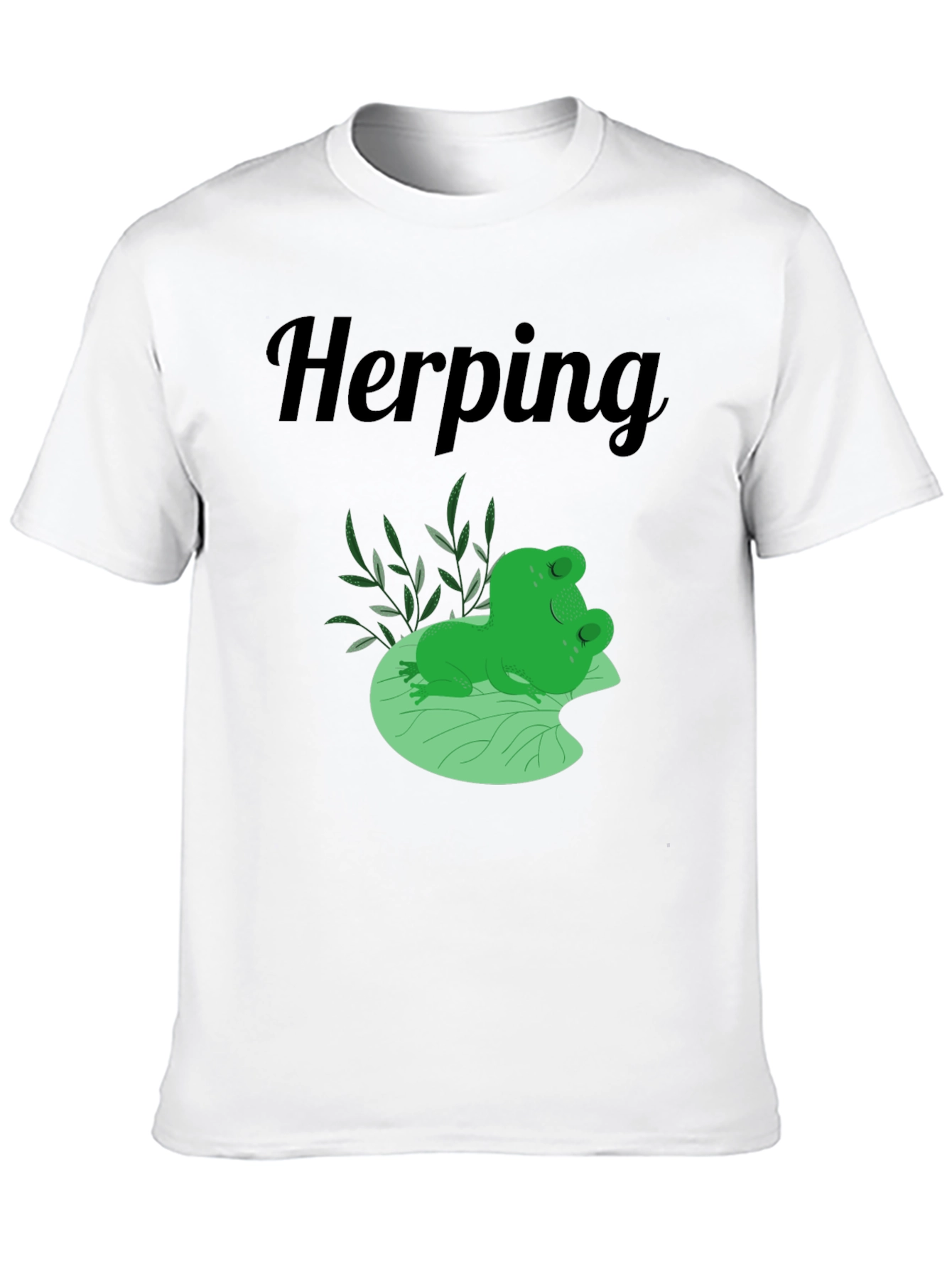 Herping Frog T-Shirt - Black Cotton Tee