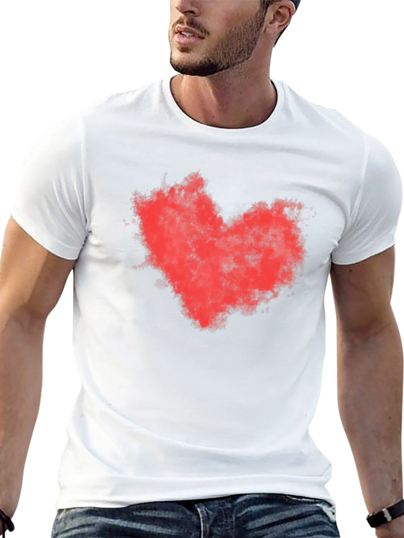 Red Heart Graphic Black T-Shirt