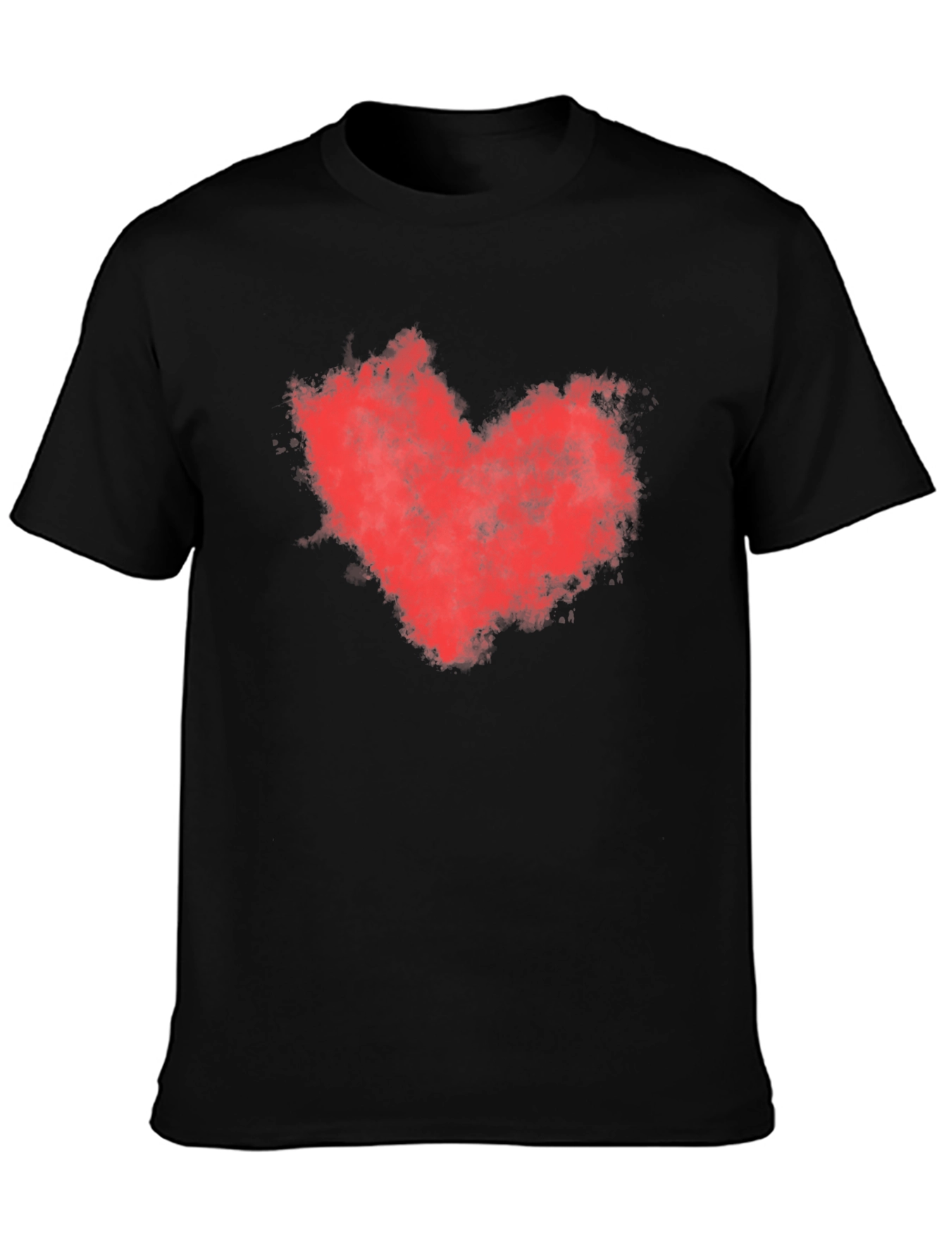 Red Heart Graphic Black T-Shirt