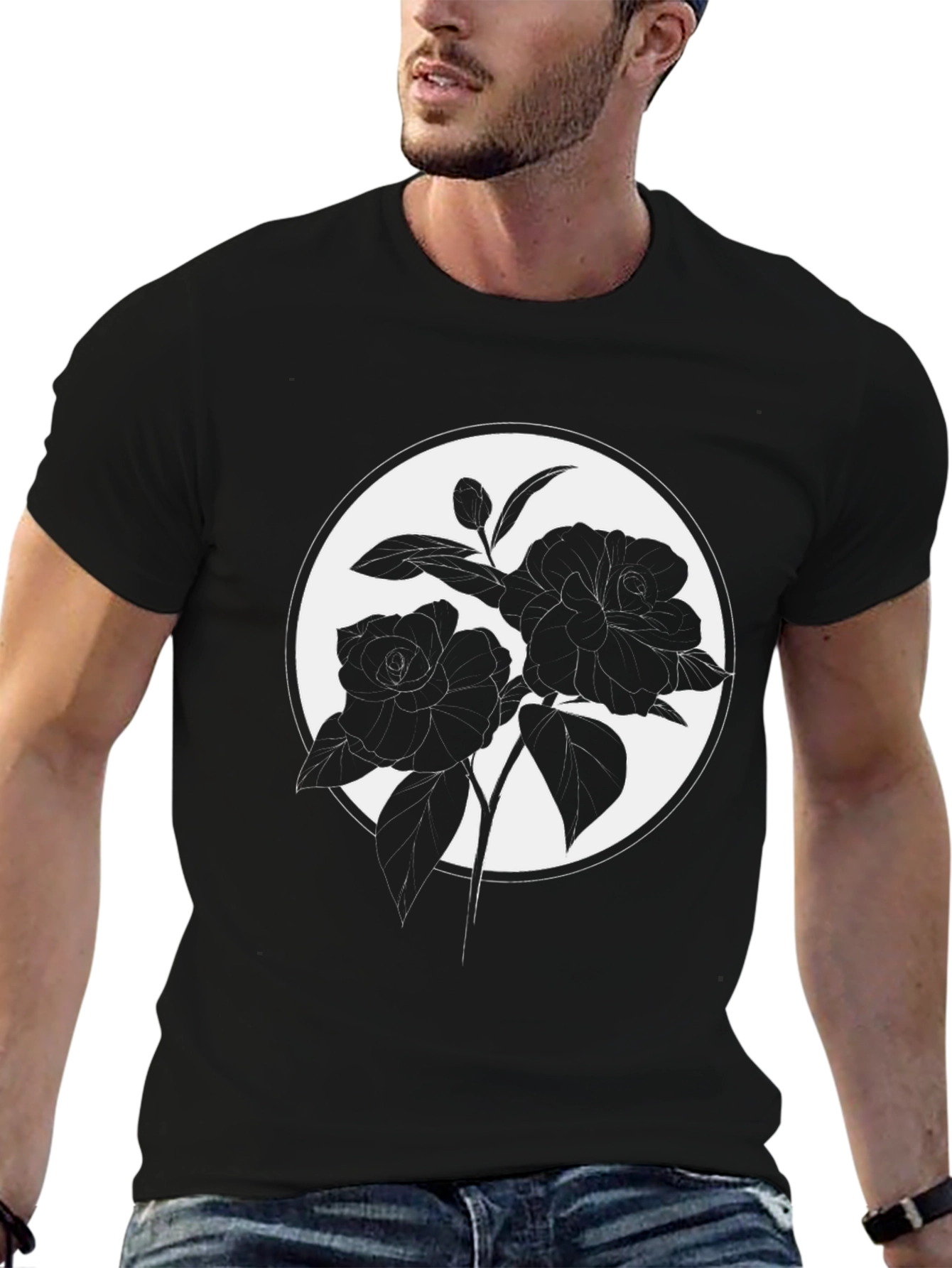 Black Rose Silhouette Graphic Tee