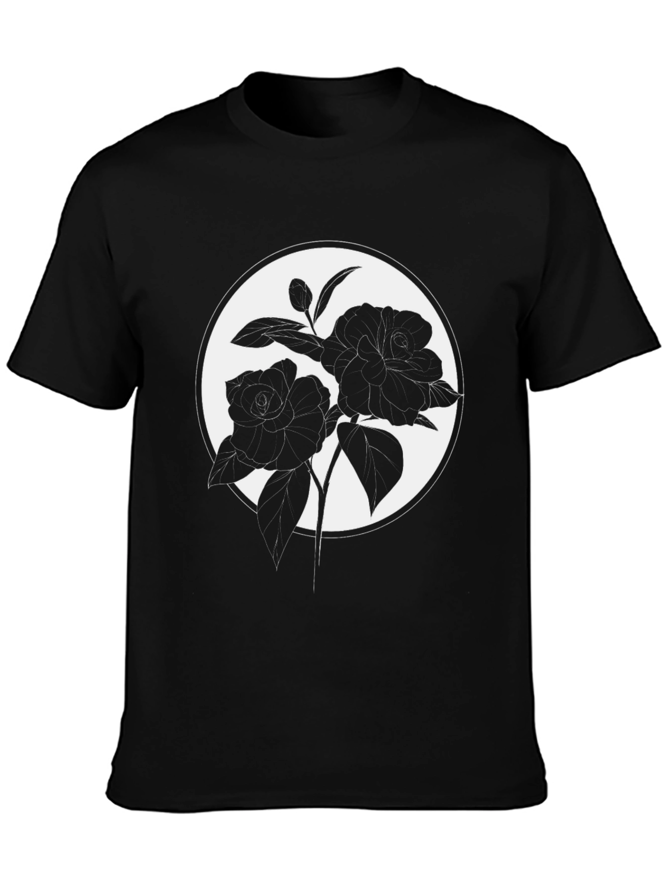 Black Rose Silhouette Graphic Tee