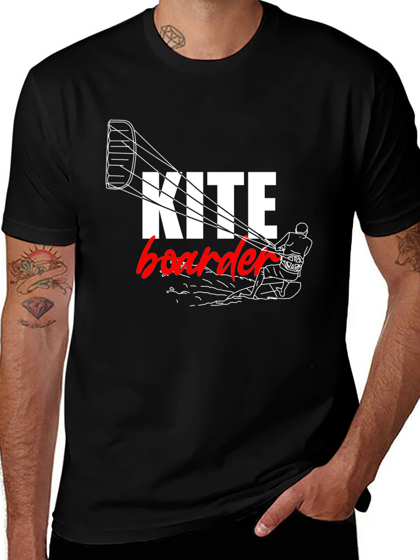 Kiteboarder Graphic T-Shirt - Black