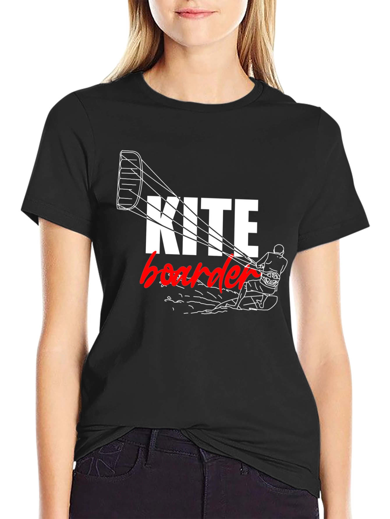 Kiteboarder Graphic T-Shirt - Black