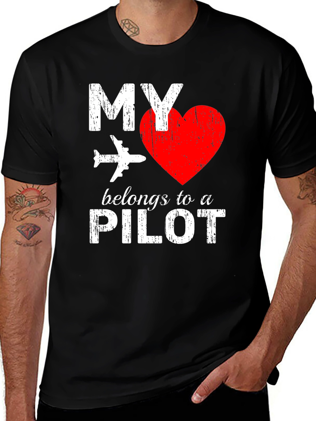 My Heart Belongs to a Pilot T-Shirt
