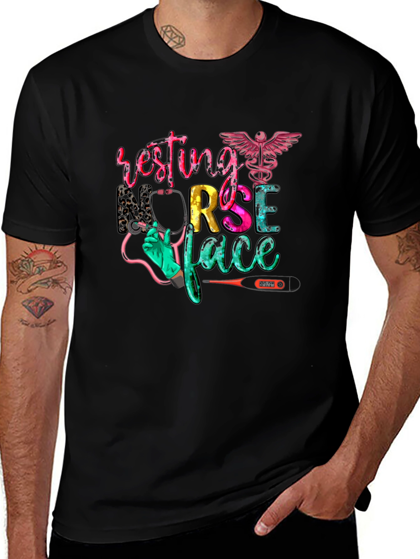 Resting Nurse Face Graphic T-Shirt